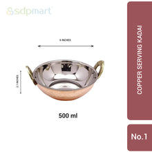 Load image into Gallery viewer, SDPMart Copper Serving Kadai