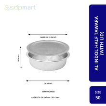 Load image into Gallery viewer, SDPMart Aluminum Half Tawara W-Lid (Biriyani Pot-Hundi)