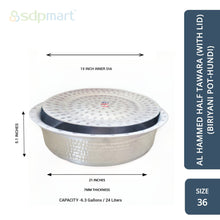 Load image into Gallery viewer, SDPMart Aluminum Hammed Half Tawara W-Lid (Biriyani Pot-Hundi)