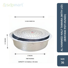 Load image into Gallery viewer, RENTAL - SDPMart Aluminum Hammed Half Tawara W-Lid - DAILY RATE