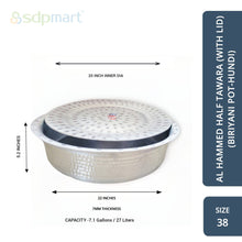 Load image into Gallery viewer, SDPMart Aluminum Hammed Half Tawara W-Lid (Biriyani Pot-Hundi)