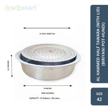 Load image into Gallery viewer, SDPMart Aluminum Hammed Half Tawara W-Lid (Biriyani Pot-Hundi)