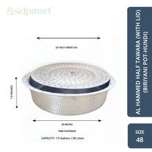Load image into Gallery viewer, SDPMart Aluminum Hammed Half Tawara W-Lid (Biriyani Pot-Hundi)