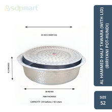 Load image into Gallery viewer, SDPMart Aluminum Hammed Half Tawara W-Lid (Biriyani Pot-Hundi)