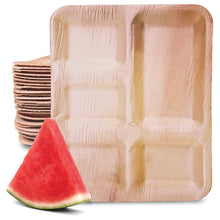 Load image into Gallery viewer, 12&quot; Rect 5 Compartment Palm Leaf Plate