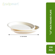 Load image into Gallery viewer, SDPMart Bagasse Plate 12 INCH ROUND
