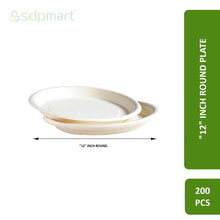 Load image into Gallery viewer, SDPMart Bagasse Plate 12 INCH ROUND