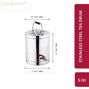 SDPMart SS Tea Drum