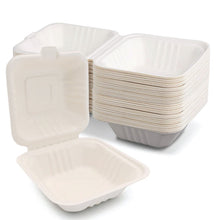 Load image into Gallery viewer, 8&quot; Clamshell Sugarcane Take-out Container