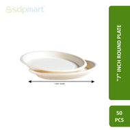 SDPMart Bagasse Plate 7 INCH ROUND