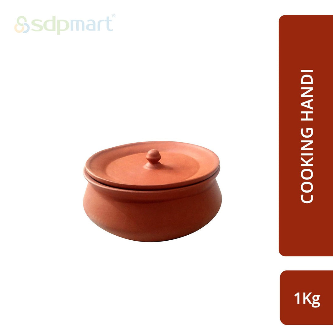 Clay Pot with Lid (Cooking / Curd Making Handi) - 1KG