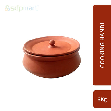 Clay Pot with Lid (Cooking / Curd Making Handi) - 3KG