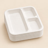 SDPMart Bagasse 5 Partition Square Plate