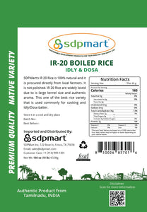 PREMIUM BOILED IR20 IDLY RICE - 10 LBS