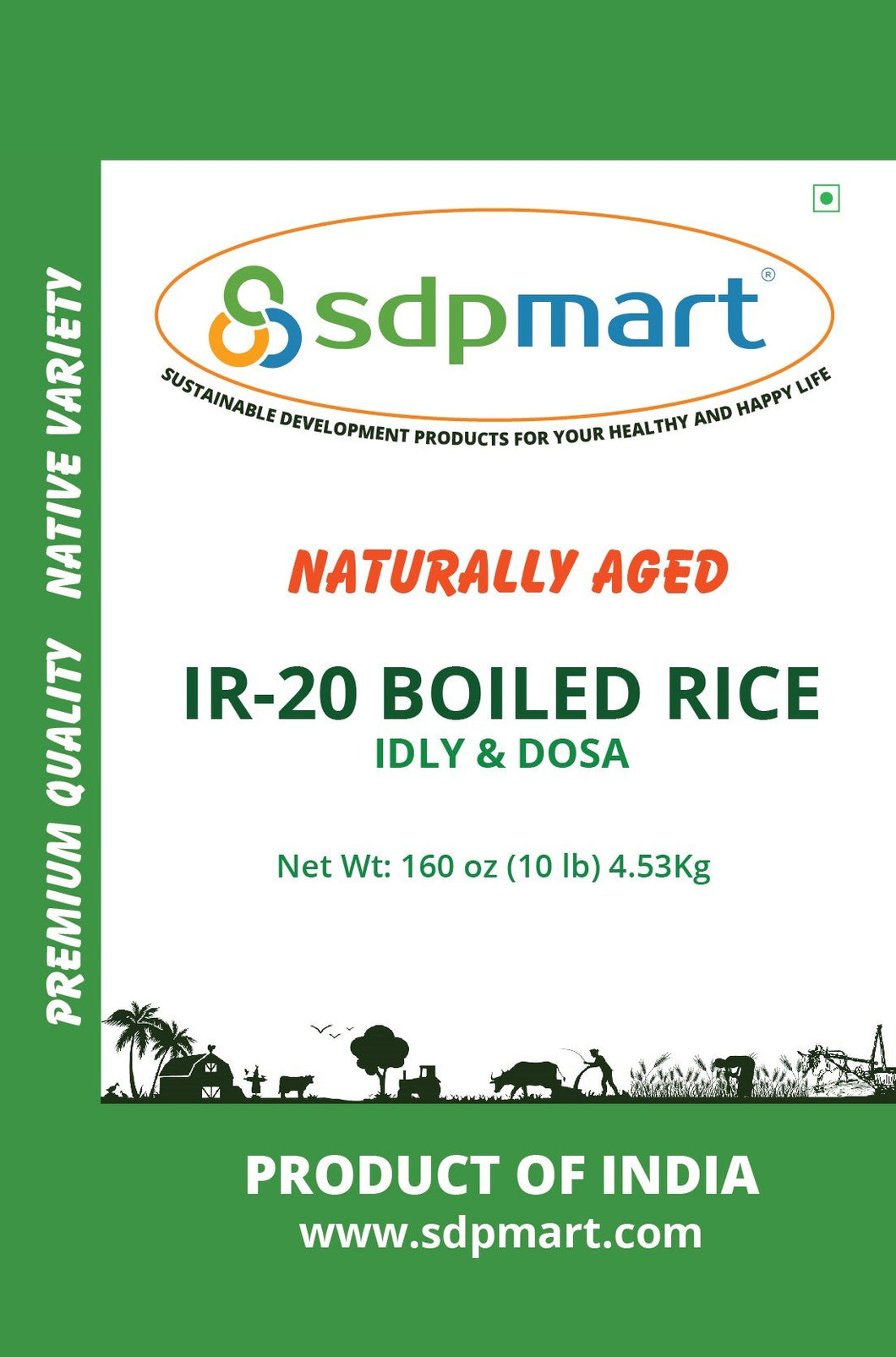 PREMIUM BOILED IR20 IDLY RICE - 10 LBS