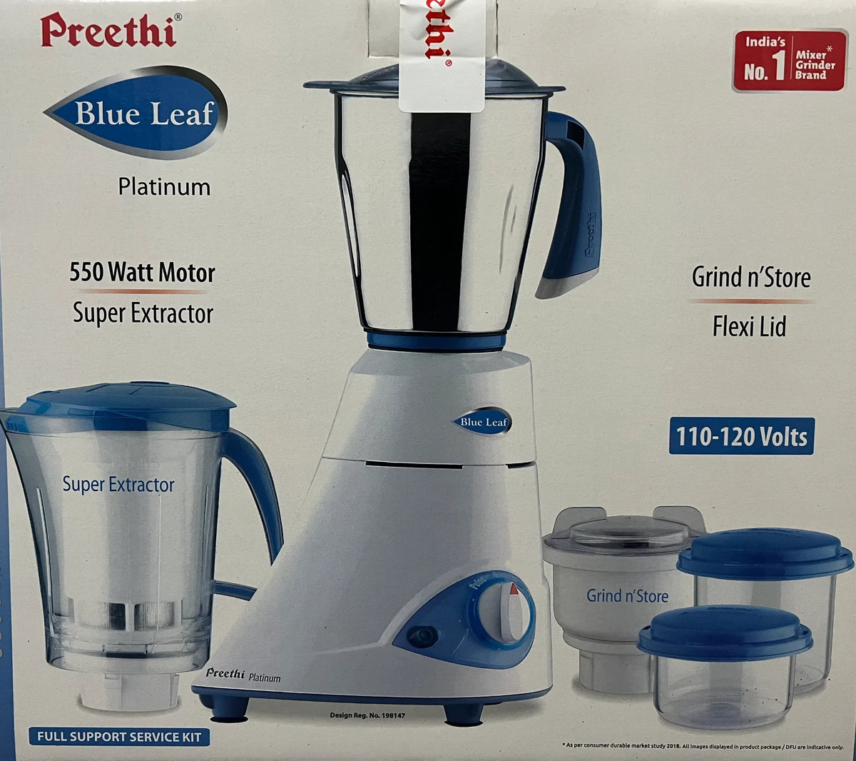 Preethi Blue Leaf Platinum Mixer Grinder - 3 Jar – Priyum Products (www ...