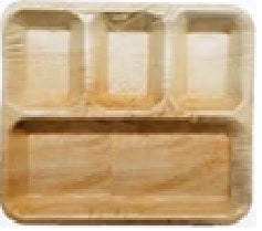 Rectangle Plate 12x10 In - Partitioned(3/1) (25 count)